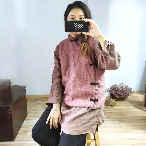 Omychic Loose Padded Vests Ladies Vintage Waistcoat Outerwear Female 2020 Autumn Winter Chinese Style Vest