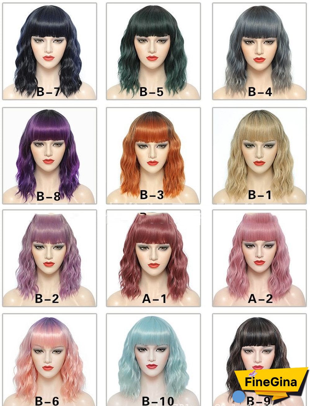 Simulation of Hair Ladies Wig Air Bangs Ripple Short Curly Hair