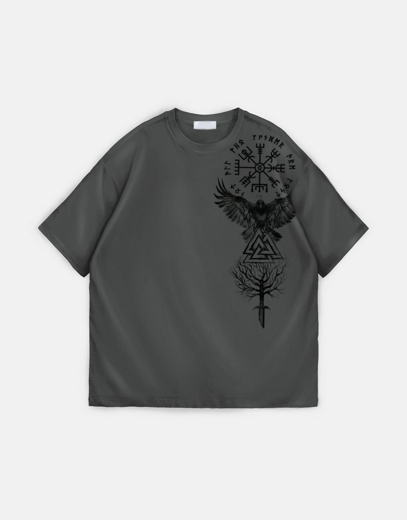 Viking Crow Tattoo Totem T-shirt / TECHWEAR CLUB / Techwear