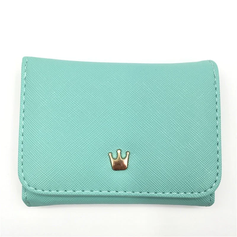 Wallet Women 2022 Lady Short Women Wallets Crown Decorated Mini Money Purses Small Fold PU Leather Female Coin Purse Card Holder