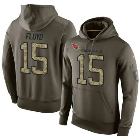 NFL Men's  Arizona Cardinals #15 Michael Floyd Stitched Green Olive Salute To Service KO Performance Hoodie