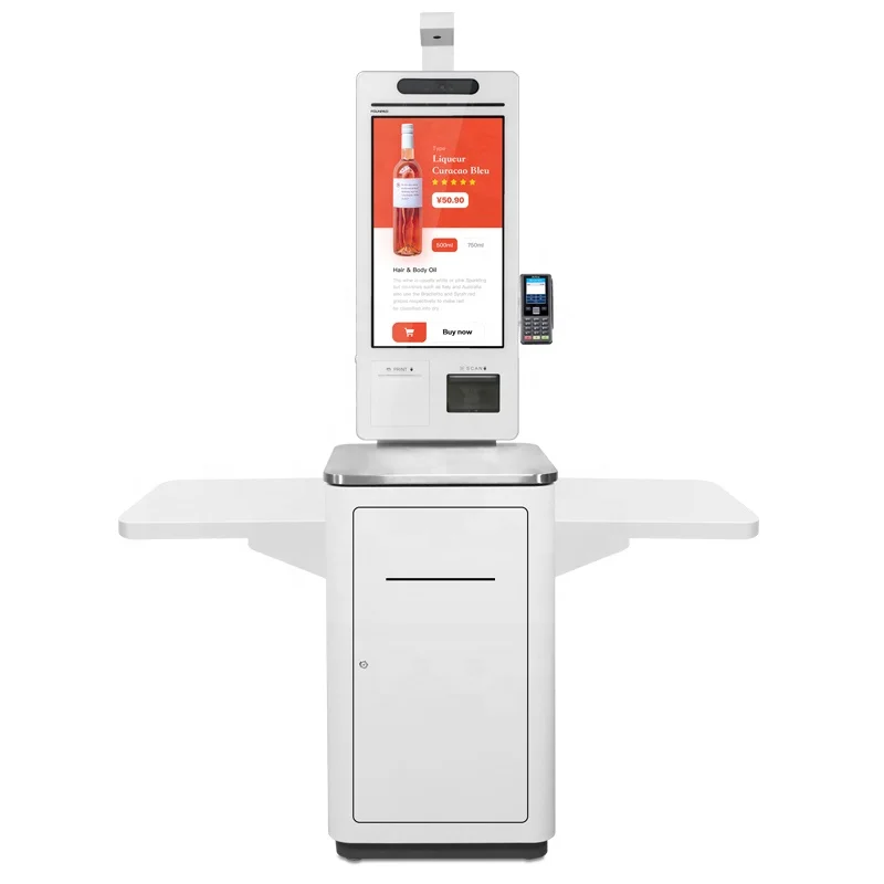 24"Pos Solution RFID Self Service Machine RFID Self Checkout Payment Kiosk For Unmanned Grocery Store /Supermarket/Shop