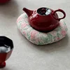 Household Kung Fu Tea Boiler Chinese Retro Pottery Ochre Dream Red Zhu Three-legged Small Wind Stove Electric Ceramic Stove Around the Stove Boil Teapot