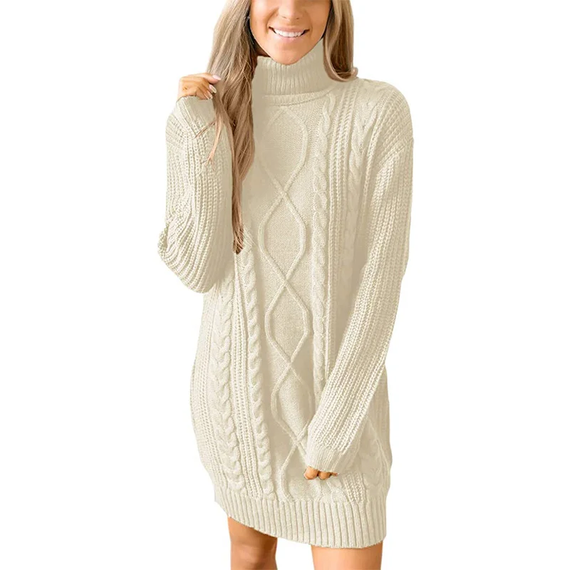 Wongn Wongn New Women's Long Sleeve Round Collar Dress Knit Jumper Sweater Women