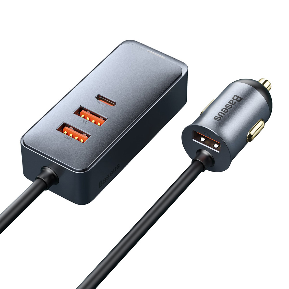 

Baseus 120W Car Charger QC PD 3.0 Type-C 4 Port Quick USB Phone Charging, 2u+2c, 501 Original
