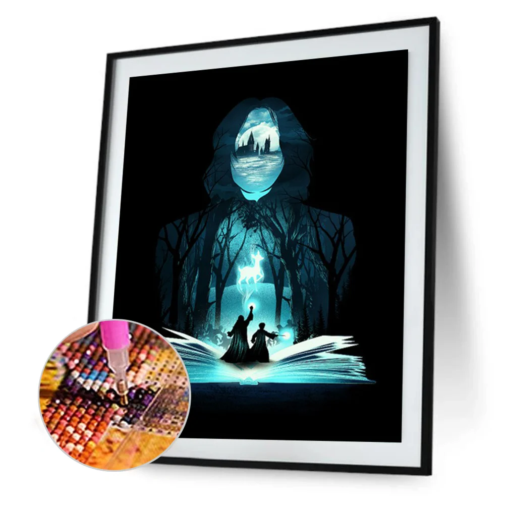 Diamond Painting - Full Round Drill - Harry Potter Silhouette(30*40cm)