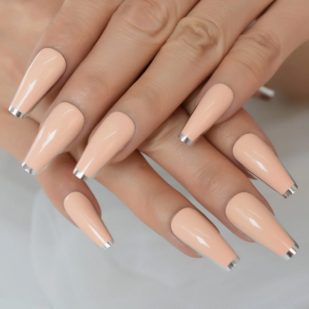 Long Medium Length Ballerina Press On Nails Cloud False Nails Stick On Milky White Fingernails Coffin Faux Ongles-Nail Inspo