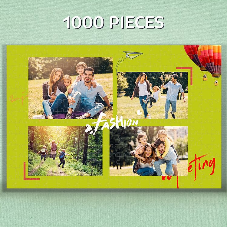 Custom 4 Photo Puzzle Warm Family 1000 Pieces