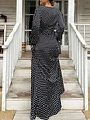 Polka Dot Split-Side Long Sleeves Maxi Dresses