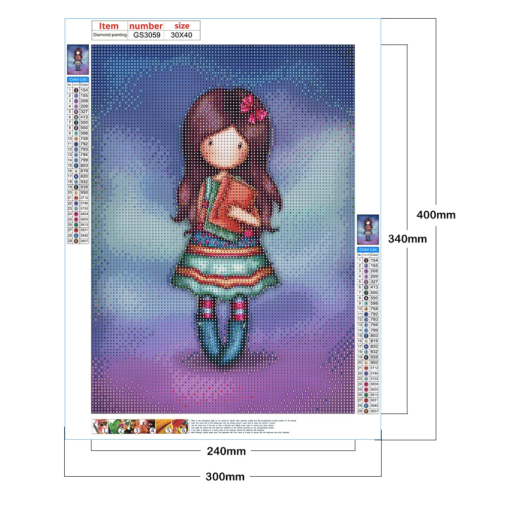 5D DIY Full Round Drill Diamond Painting Grace Doll Home Decoration (GS3059 )