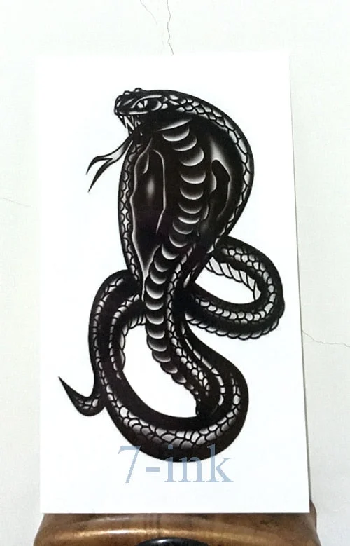 Waterproof Temporary Tattoos sticker Cobra snake totem tattoo Water Transfer fake tattoo for man woman 10.5*6cm