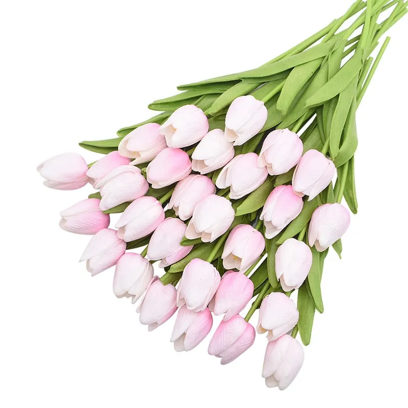 31Pcs/lot Tulips Artificial Flowers PU Calla Fake Flowers Real Touch Flowers for Wedding Decoration Home Party Decoration Favors