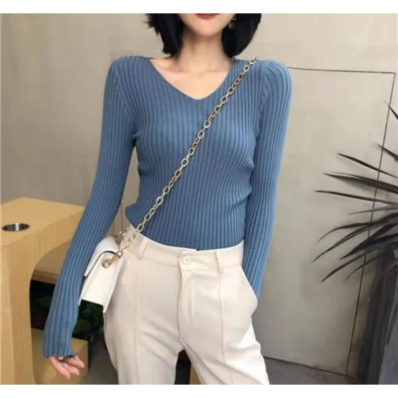 Uveng Uveng Long Sleeves Of The Jacket Lady With A Sweater In The Women's Autumn And Winter Blouse Multi-Colored Knitted Shirt