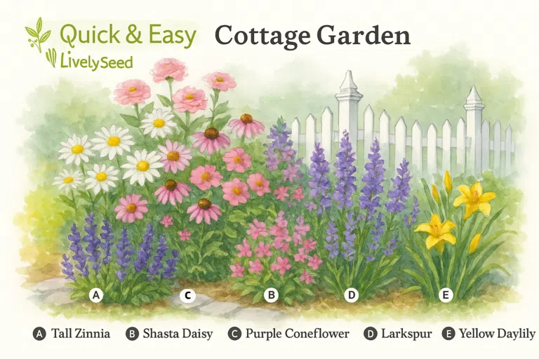 LivelyseedTM Quick & Easy Cottage Garden Flower Seed Kit