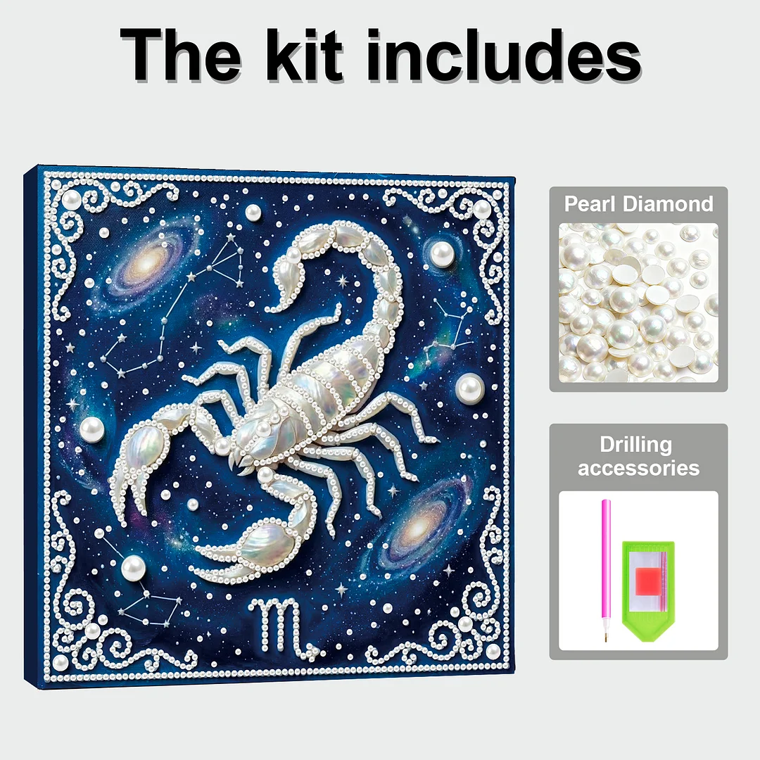 Scorpio - DIY Pearl Diamond Art Kit With Frame 25*25cm