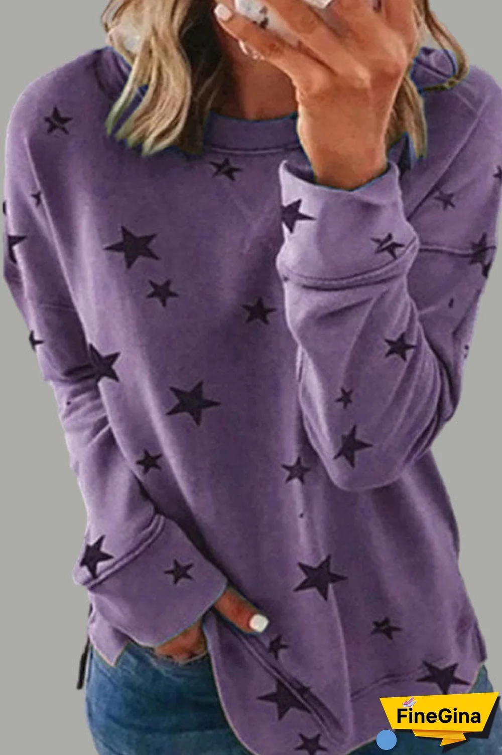 Casual Loose Plus Size Printed Top