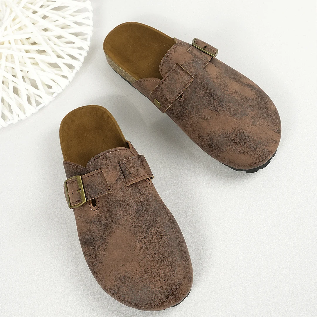 Qengg Qengg Slippers Female Lovers Cork Drag Wish Large Size Roman Shoes Casual Half Drag Lazy Shoes Tide