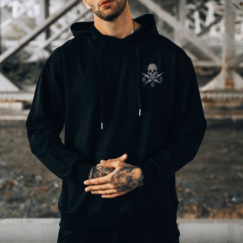 SPEEDBOLT ALTO OCTANAJE Skull Wing Black Print Hoodie