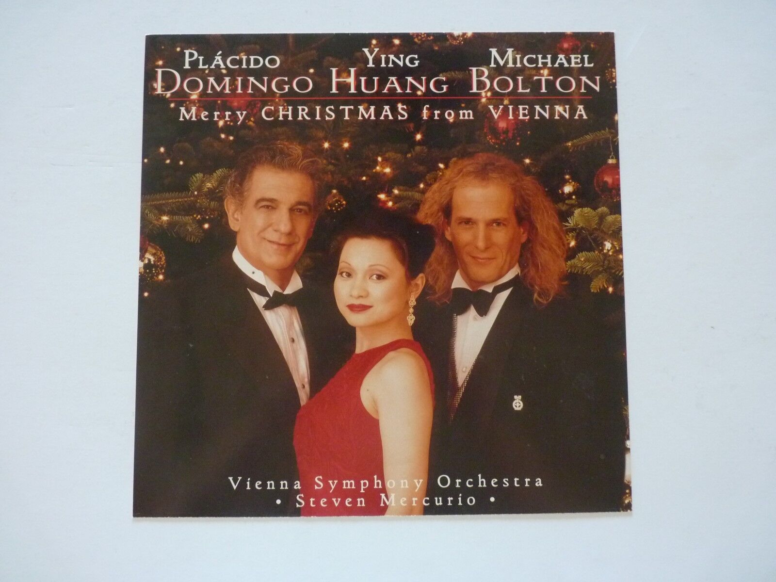 Placido Domingo Christmas Vienna LP Record Photo Poster painting Flat 12x12 Poster Bolton