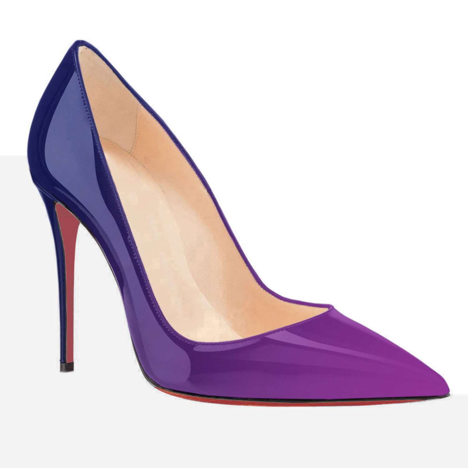 100mm Gradient Color Heels Party Daily Pumps Blue Purple-vocosishoes