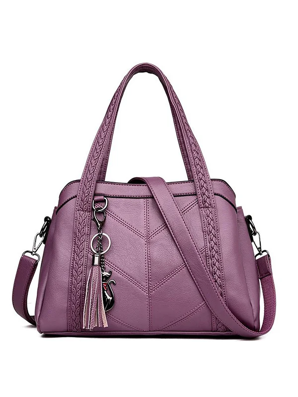 Women Casual Tassel Zip Tote Bags