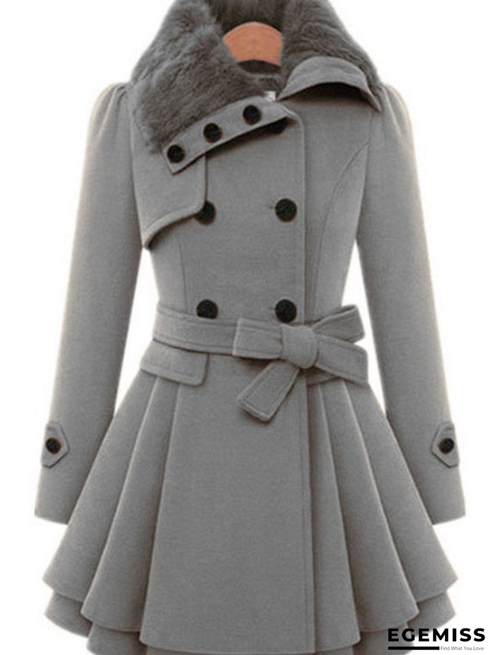 Fold-Over Collar Plain Coat | EGEMISS