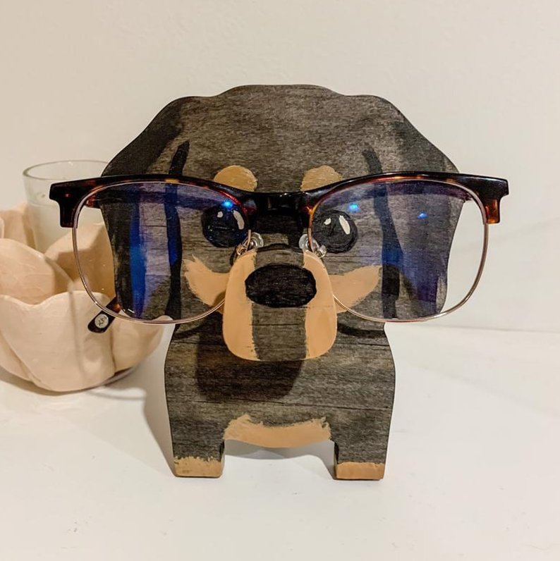 Hans-Handmade Dachshund Glasses Stand Art Gift