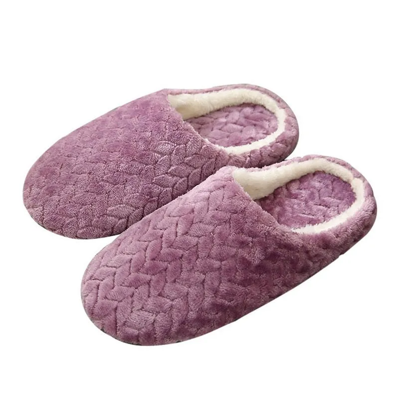 Men Women Wool House Slippers Warm Soft Flat Shoes Home Indoor Footwear Candy Color Autumn Winter Fashion 2021 Shoe Plus Size 45