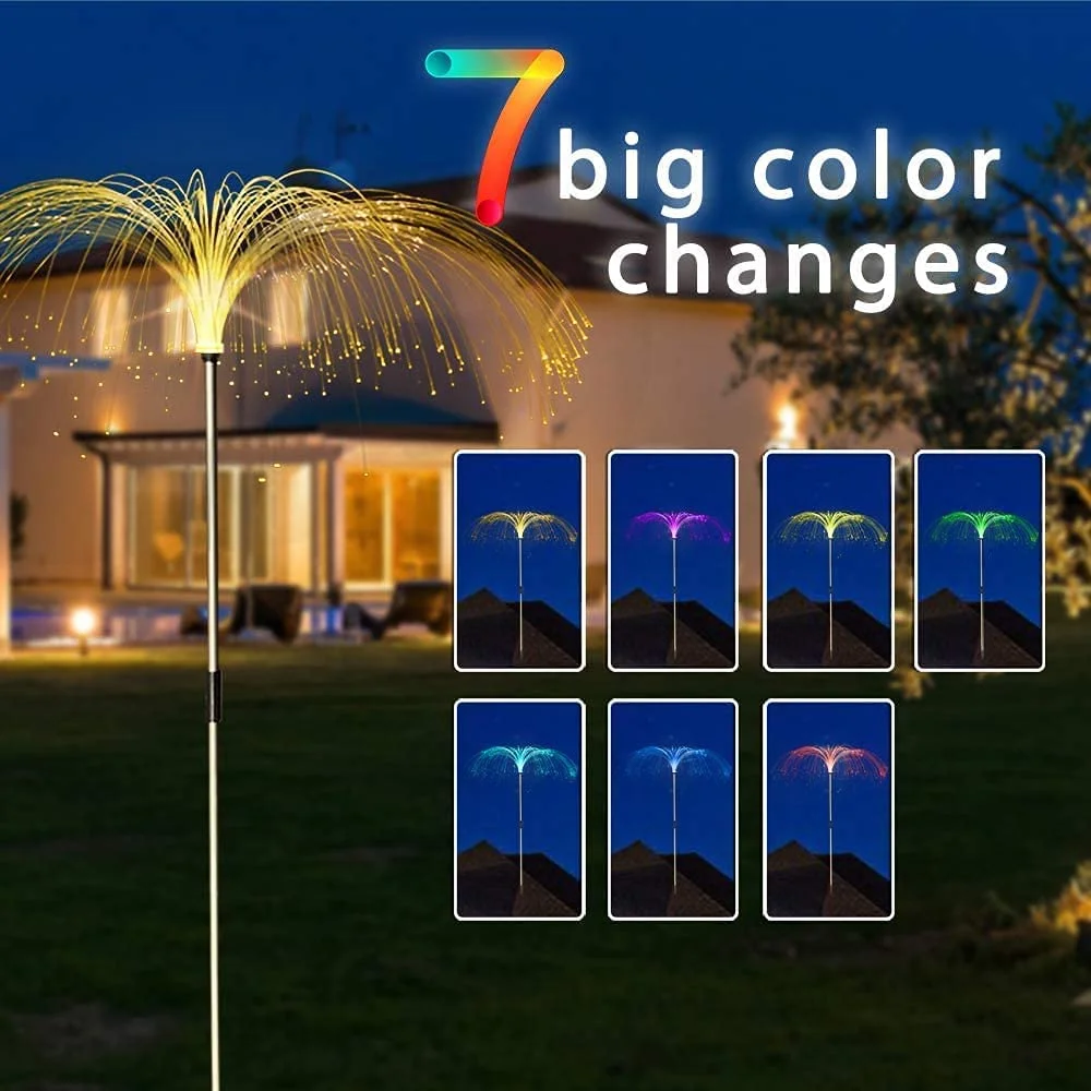 5PCS LED Jellyfish Shape Fiber Outdoor Pathway for Garden Gazebo