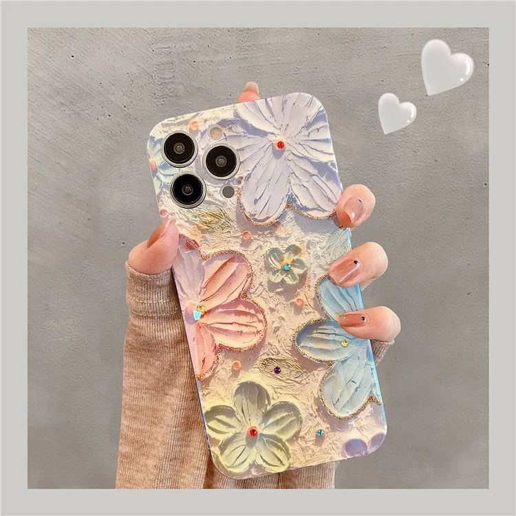 Fashion Floral Pattern Phone Case For IPhone 15 14 13 12 11 Pro Max Plus Soft Luxury Design Protection Bumper Back Cases Cover