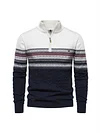 Autumn and Winter Casual Trend Stand-up Collar Men's Long-sleeved Sweater Half-zipper Knit Peplum Men's Knit Sweater-KZyou