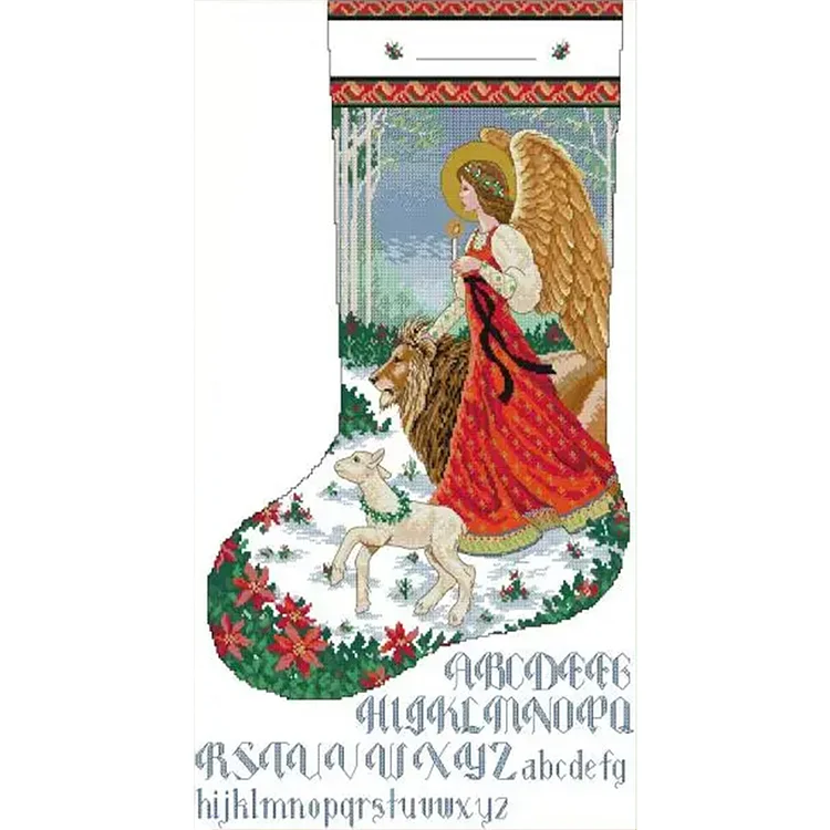 Joy sunday cartoon style Christmas stocking 14CT and 11CT stamped