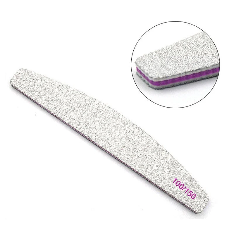 1Pc 80/100/150/180/240 Professional Half Moon Nail File Grinding Block File Nail Buffer Colorful Lime Manicure Pedicure DIY Tool-Nail Inspo