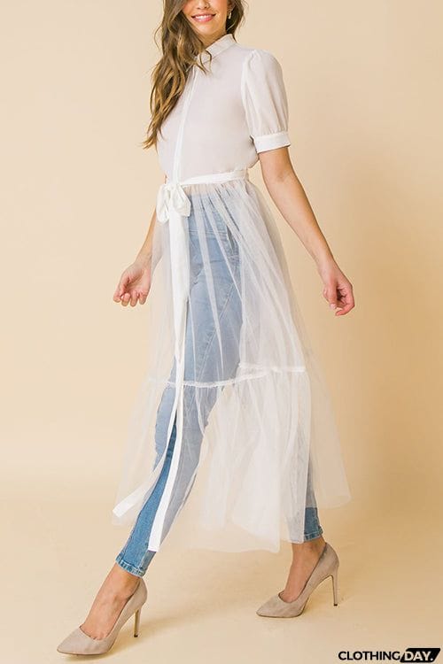 Showing Off A Little Shirt Cover Dress