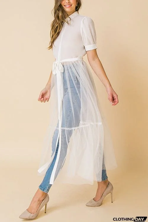 Showing Off A Little Shirt Cover Dress