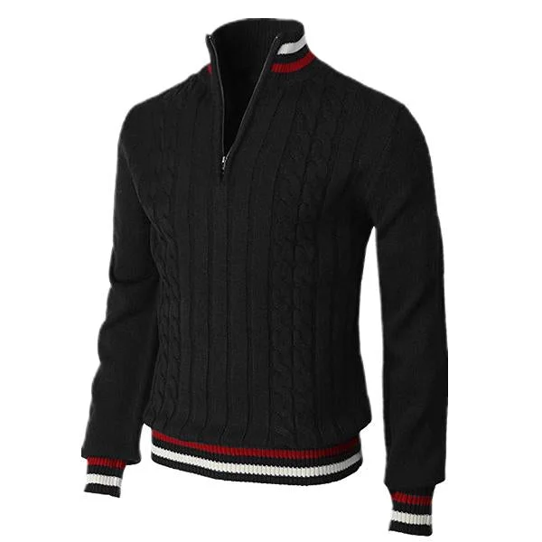 Men's Casual Slim Pullover Zipper Sweater