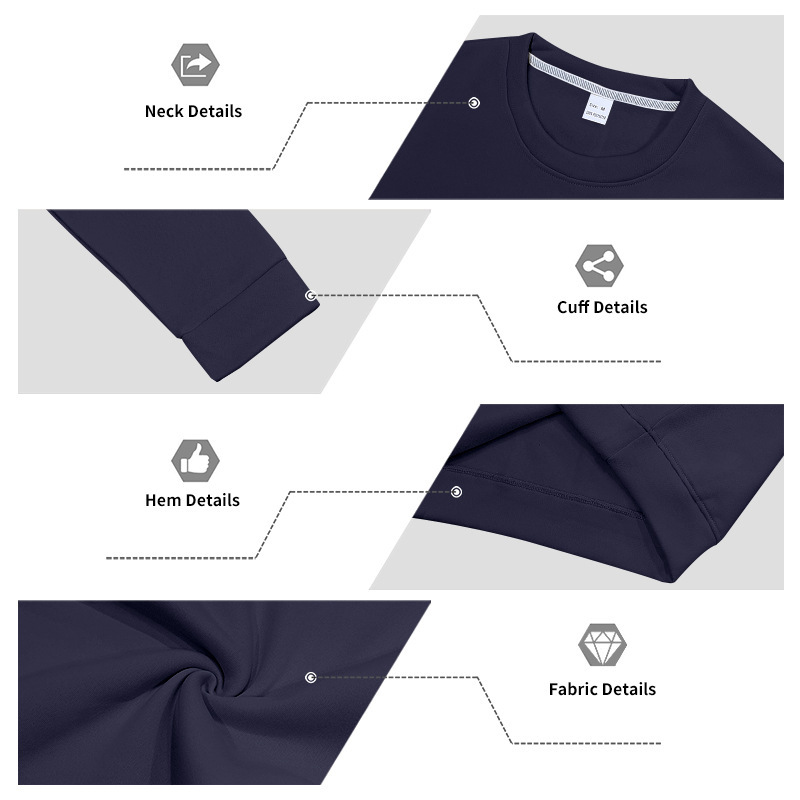 2025 Men’s Autumn/Winter Crewneck Sweatshirt Fleece-lined Warm Simple Loose Fit Classic Style Sweatshirt