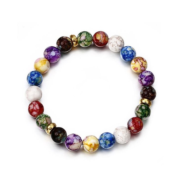 Colorful Agate Stone Seven Chakra Yoga Bracelet