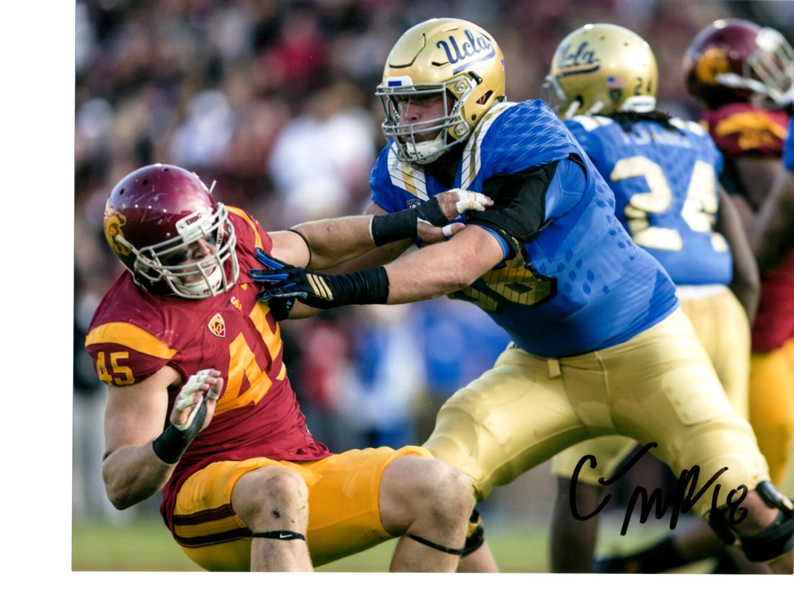 Connor McDermott UCLA Bruins signed autographed 8x10 football Photo Poster painting 2017 Draft f