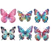 6 Stück Schmetterling - 5d DIY Handwerk Aufkleber Magnet