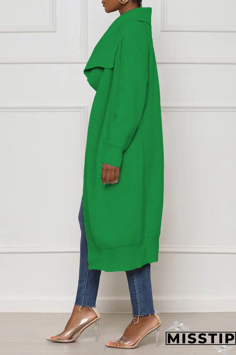 Black Casual Solid Patchwork Cardigan Collar Outerwear