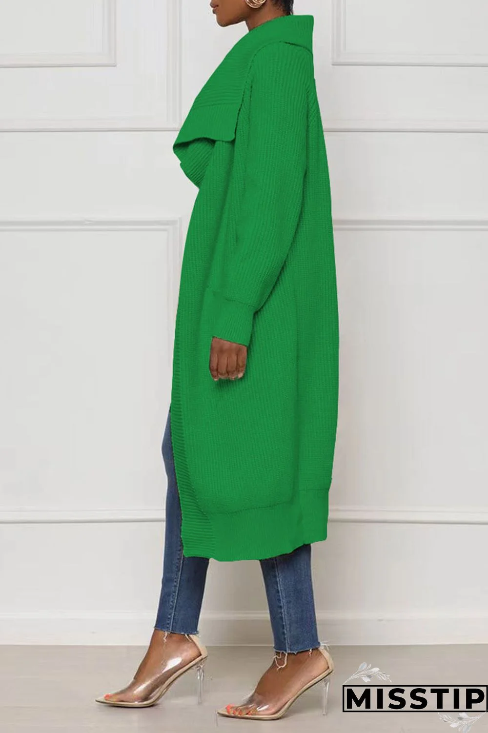 Black Casual Solid Patchwork Cardigan Collar Outerwear