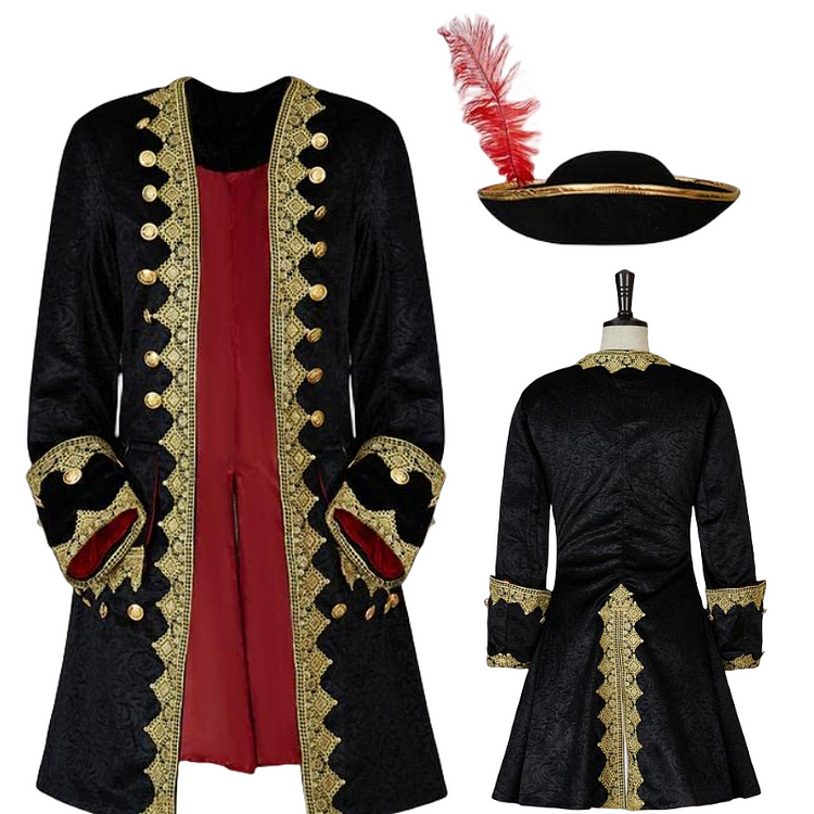 Men's Regency Jacket Costume Historical Medieval Tuxedo Coat Colonial Hamilton Military Tailcoat Jacket
