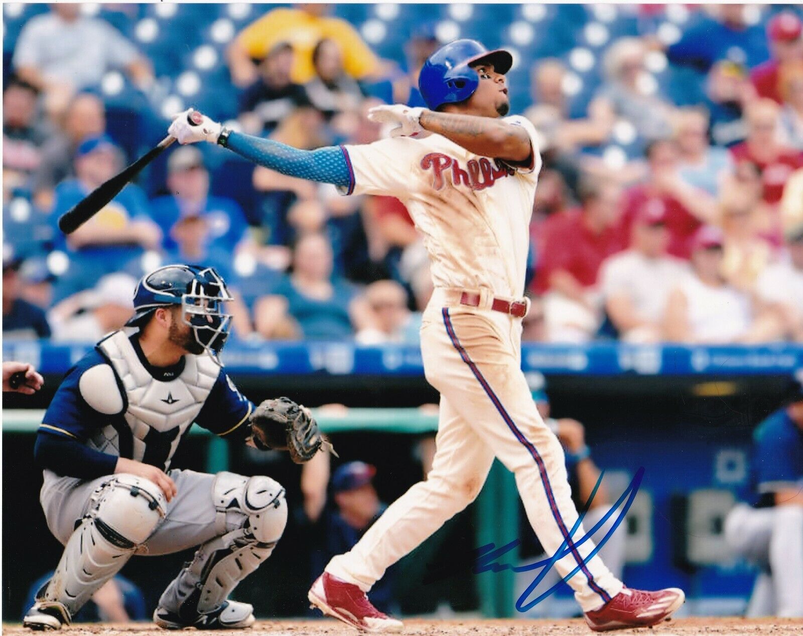 NICK WILLIAMS PHILADELPHIA PHILLIES ACTION SIGNED 8x10