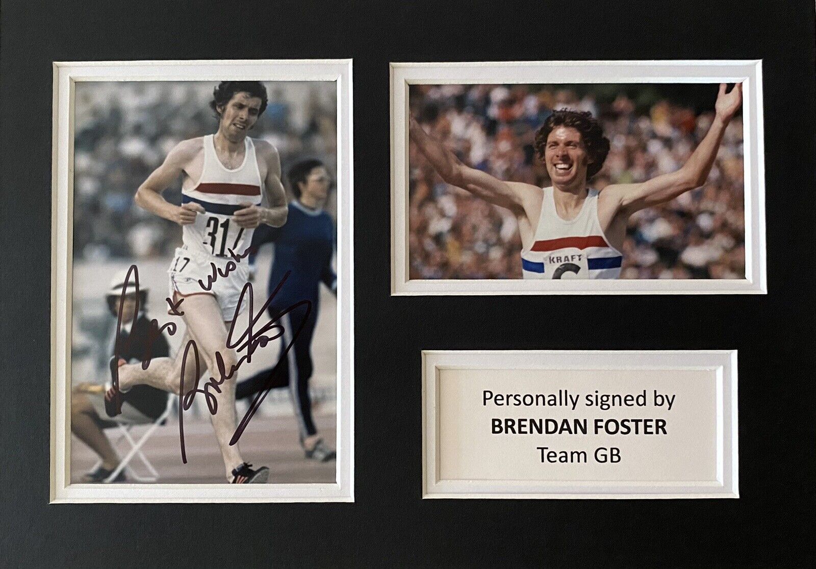 Brendan Foster Hand Signed Photo Poster painting In A4 Mount Display - Olympics - Team GB 2