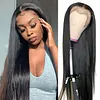 T Part Wig 13x4x1 Straight Lace Front Wigs Brazilian Virgin Human Hair Wigs for Black Women Pre Plucked with Baby Hair Natural Color