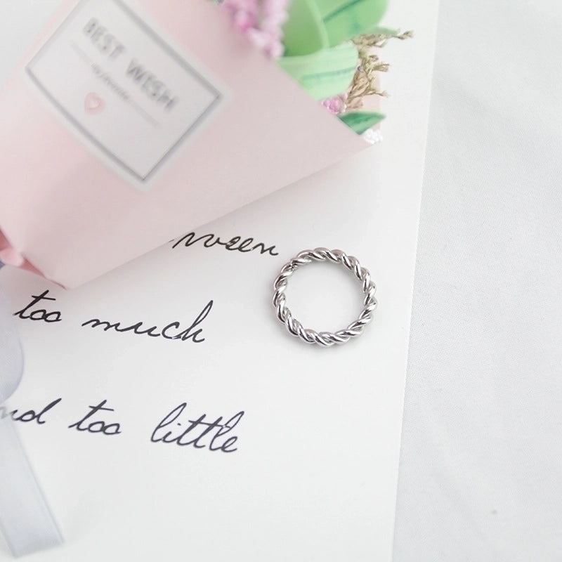 1 Piece Minimalist Solid Color Titanium Steel Gold Plated Rings