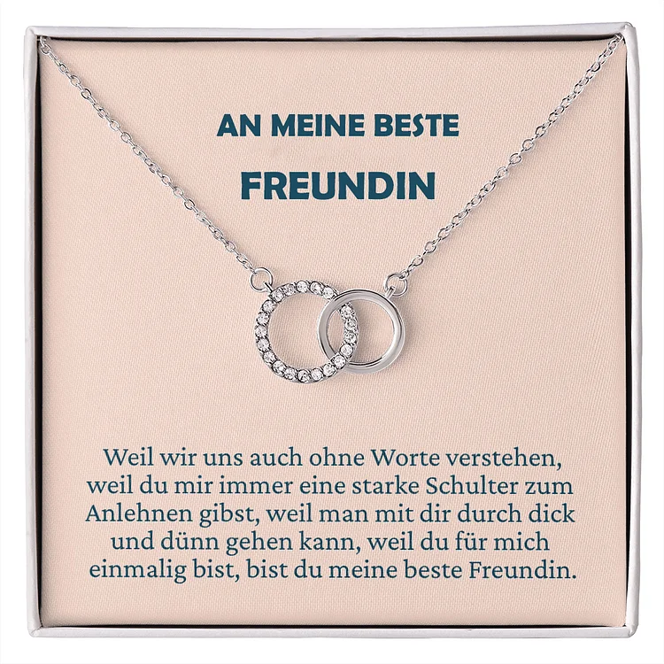 Kettenmachen S925 Silber Verschlungene Kreise Halskette-An Meine Beste Freundin-Geschenk mit Nachrichtenkarte 