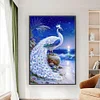 (Big Size)White Peacock - 11CT Stamped Cross Stitch - 40*65cm - Animal
