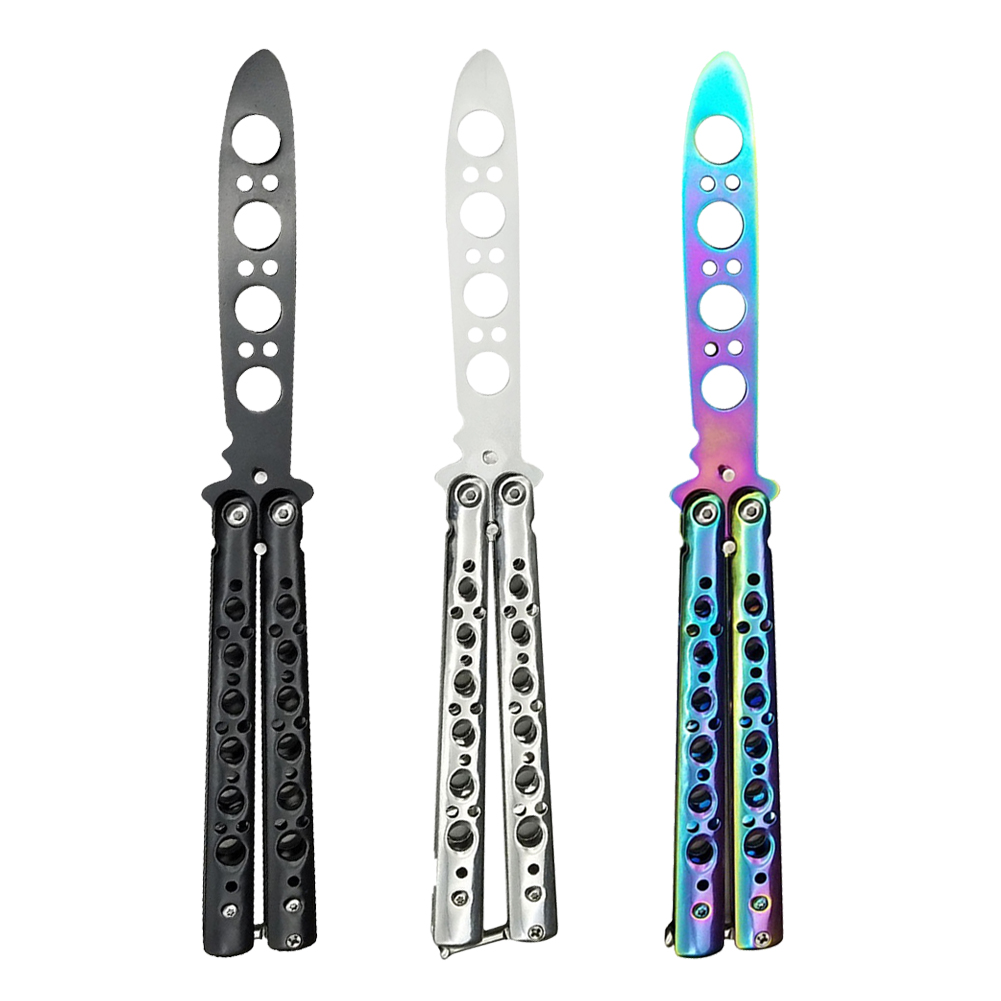 

Foldable Butterfly Knife Practice Comb Skill Training Beard Moustache Brush, Black, 501 Original